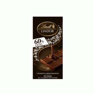 شکلات تلخ ۶۰ درصد لینت لیندور ۱۰۰ گرمی | Lindt Lindor Dark 60% Cocoa Tablet 100g