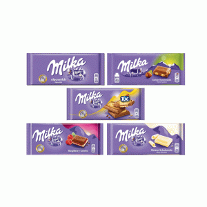 شکلات تخته‌ای میلکا ۱۰۰ گرمی (انواع طعم‌ها) | Milka Alpine Milk Chocolate Tablet 100g (Assorted)