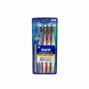 مسواک اورال‌بی مدل کریس‌کراس دیپ کلین (پک ۴ عددی) | Oral-B CrissCross Deep Clean Toothbrush - Pack of 4